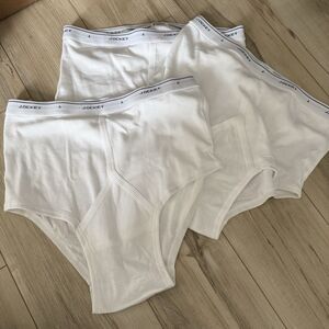 3 Pair  Y-FRONT  Vintage Men's Jockey Classic Briefs  White Cotton Size 42 NWOT